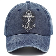 ( Navy blue) cotton print hat man retro baseball cap sun hat