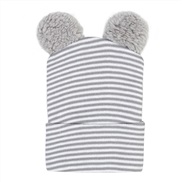 ( gray  while )Autumn and Winter Baby hats  occidental style Double layer thick warm knitting Double hedging