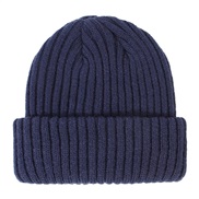 ( Navy blue)occidental style child knitting hat  Autumn and Winter warm Stripe color man woman woolen