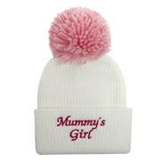 (#8Mummy s Girl)(  pink while Mummy s Girl)occidental style Baby hats Autumn and Winter embroidery Word knitting woolen