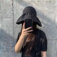 ( one size)( black)black Bucket hat  woman spring summer sunscreen Shade big foldable Bucket hat