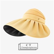 ( yellow) Shells sunscreen lady ultraviolet-proof black woman summer sun hat sun hat big