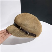 ( khaki)hollow Octagonal hat woman summer Outing all-Purpose sunscreen straw hat day