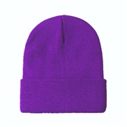 (M56-58cm)(purple)black hat knitting  samll pure color woolen