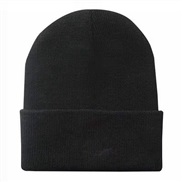 (M56-58cm)( black)black hat knitting  samll pure color woolen
