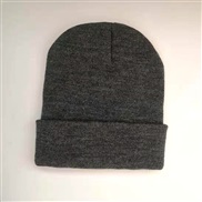 (M56-58cm)( deep grey hemp)black hat knitting  samll pure color woolen