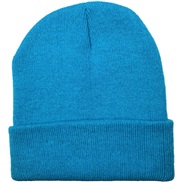 (M56-58cm)( Lake blue)black hat knitting  samll pure color woolen