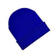 (M56-58cm)(sky blue )black hat knitting  samll pure color woolen