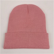 (M56-58cm)( hide powder )black hat knitting  samll pure color woolen