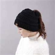 ( one size)( black  ) Winter Outdoor knitting warm knitting thick hedging hat sport fashion woolen