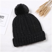 ( one size)( black)Winter warm woolen lovely pure color knitting thick hedging