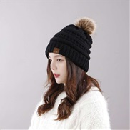 ( one size)( black  )Autumn and Winter trend  woolen hat ribbon  Outdoor warm hat woman