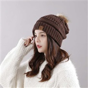 ( one size)(Coffee )Autumn and Winter trend  woolen hat ribbon  Outdoor warm hat woman