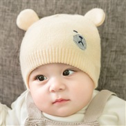 ( Single hat   Beige)Korea autumn Winter knitting child hat samll woolen Baby hats Baby hat