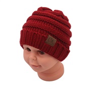 (With CC mark )( Burgundy)new occidental style fashion child hat woolen knitting  hedging warm hat