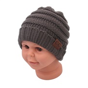(With CC mark )(Dark gray)new occidental style fashion child hat woolen knitting  hedging warm hat