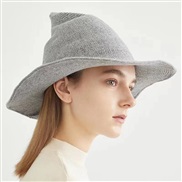 (56-58cm)( light gray)occidental style hat color knitting woman wool