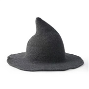 (56-58cm)(Dark gray)occidental style hat color knitting woman wool