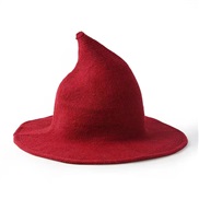 (56-58cm)(  purplish red)occidental style hat color knitting woman wool