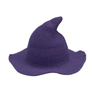 (56-58cm)(purple)occidental style hat color knitting woman wool