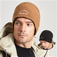 ( Khaki)autumn Winter hat man Outdoor leisure Double surface bag head wind warm