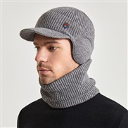 ( Light gray)Winter warm hat set velvet woolen man style occidental style hedging knitting