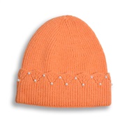 ( orange)occidental style woolen autumn Winter Korean style fashion Pearl hedging woman warm knitting hat