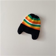( proposalh5 Months-3 years old+43-48cm)( black)Baby hat autumn Winter warm all-Purpose rainbow Stripe knitting child w
