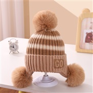 ( Fit 1-6 years old)( Khaki)Baby hat autumn Winter knitting lovely child woolen Korean style man samll