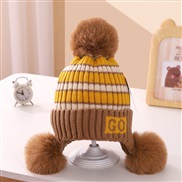 ( Fit 1-6 years old)(Coffee )Baby hat autumn Winter knitting lovely child woolen Korean style man samll