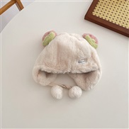 ( one size  Fit 1-5 years old)(  while )cartoon Baby hat Winter lovely velvet cotton Winter warm child