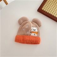 ( one size  Fit 0-12 Months)( Beige)samll Baby hats Winter warm woolen lovely boy woman cotton knitting