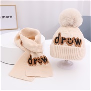( Fit1-6 years old children)( Beige)Baby hat Autumn and Winter man woolen woman knitting embroidery child hat