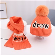 ( Fit1-6 years old children)(orange)Baby hat Autumn and Winter man woolen woman knitting embroidery child hat