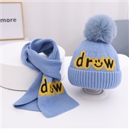 ( Fit1-6 years old children)( blue )Baby hat Autumn and Winter man woolen woman knitting embroidery child hat