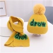 ( Fit1-6 years old children)( yellow)Baby hat Autumn and Winter man woolen woman knitting embroidery child hat