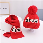 ( Fit1-6 years old children)( red)Baby hat Autumn and Winter man woolen woman knitting embroidery child hat