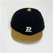 ( Fit3-24 Months)(R  black)Baby hat autumn Winter samll cap sheep velvet baseball cap man woman all-Purpose Word hat