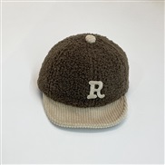 ( Fit3-24 Months)(R  gray)Baby hat autumn Winter samll cap sheep velvet baseball cap man woman all-Purpose Word hat