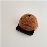( Fit3-24 Months)( Coffee )Baby hat autumn Winter samll cap sheep velvet baseball cap man woman all-Purpose Word hat