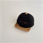 ( Fit3-24 Months)(  black)Baby hat autumn Winter samll cap sheep velvet baseball cap man woman all-Purpose Word hat