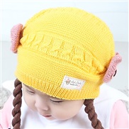 (3-18 Months Cotton)(  yellow)Baby hats Winter hat knitting hat child hat woolen