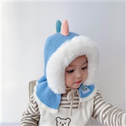 ( proposalh2-3 years old(50cm))( blue)Baby hats Winter warm man woman child velvet woolen samll shawl