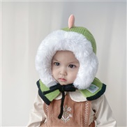 ( proposalh2-3 years old(50cm))( green)Baby hats Winter warm man woman child velvet woolen samll shawl