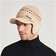 ( Beige)Winter velvet man hedging baseball cap Outdoor warm knitting woolen