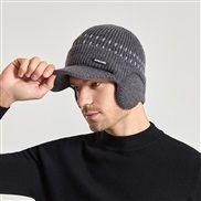 (Dark gray)Winter velvet man hedging baseball cap Outdoor warm knitting woolen