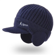 ( Navy blue)Outdoor woolen Korean style man hedging warm thick knitting baseball cap