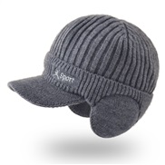 (Dark gray)Outdoor woolen Korean style man hedging warm thick knitting baseball cap