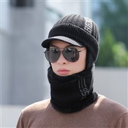 ( one size)( black)Winter man knitting fashion all-Purpose hedging Outdoor wind warm hat