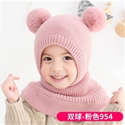 ( Pink)knitting one-piece autumn Winter man girl Korean style Double warm wind woolen shawl child